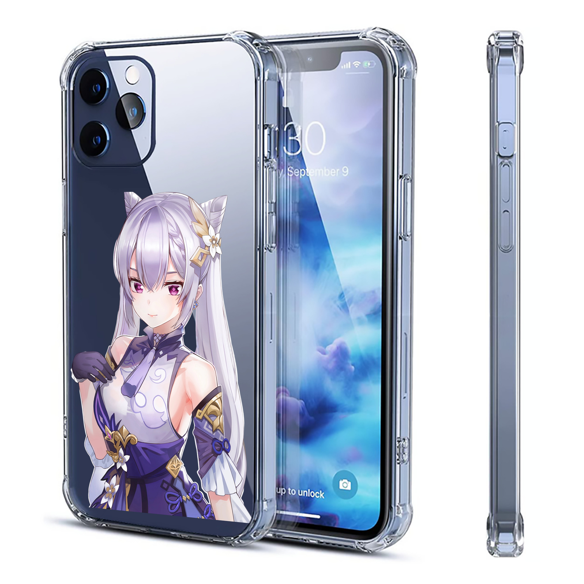 げんし神 刻晴 こくせい genshin Kokusei 【iPhone 12シリーズ対応】透明スマホケース（クリアソフトケース）